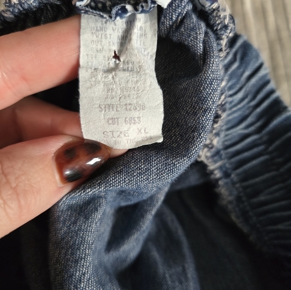 VRG SPORT Vintage Studded Denim Midi Skirt Side Slits Western Size XL - Picture 6 of 7